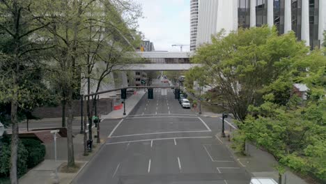 Historic-aerial-footage-of-the-Wells-Fargo-Center-with-empty-streets-due-to-COVID-19