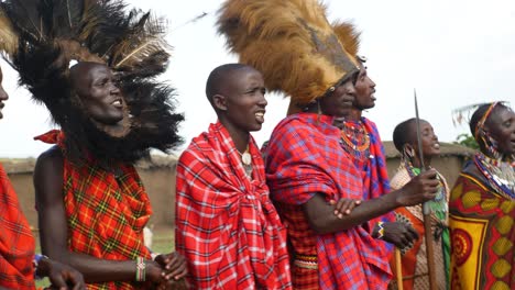 Amazing-display-of-the-Tribal-Tradition-by-the-Maasai-Warriors-and-the-women-in-the-Village-wearing-their-traditional-Outfits-in-Kenya