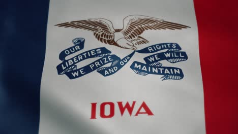 Bandera-De-Iowa,-Ondeando-En-Cámara-Lenta
