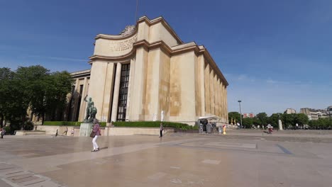 Trocadero-and-Chaillot-palace-museums-in-Paris-with-very-few-tourists-due-to-the-corona-virus-crisis