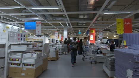 POV-Walking-Inside-Ikea-Store-In-Wembley,-London