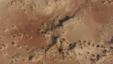Luftaufnahme-Von-Sanddünentexturen-In-Der-Trockenen-Region-Des-Nordkaps,-Südafrika