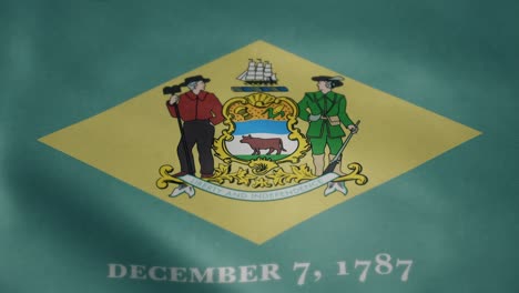 Bandera-De-Delaware,-Ondeando-En-Cámara-Lenta