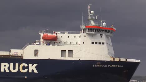 Close-up-Sea-truck-passing-out-of-Dublin-bay-or-port-as-part-of-the-economy