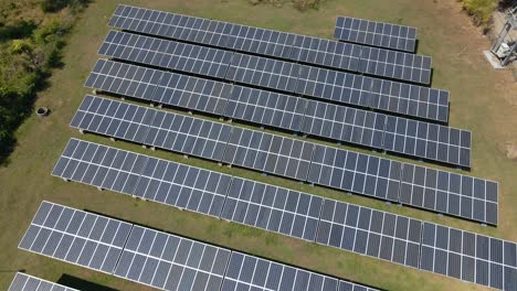 Aerial-top-down-of-powerful-eco-friendly-solar-energy-farm-on-Gili-Island