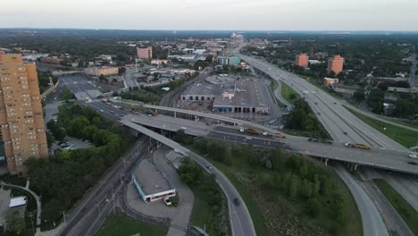 aerial-view-of-high-ways-in-minneapolis-downtown-during-rush-hour