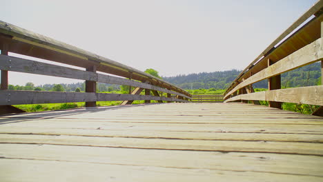 Holzbrücke-In-Einem-Marschgrünen-Land