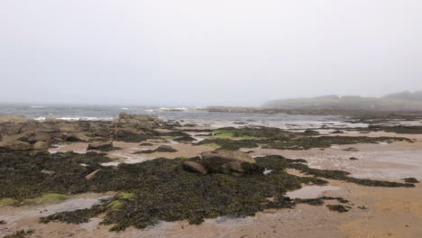 Haar-coming-from-the-North-Sea-to-North-Berwick-land,-Scotland