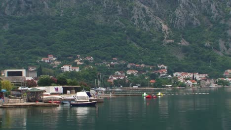 Boats-in-marina-and-Adriatic-town-in-back