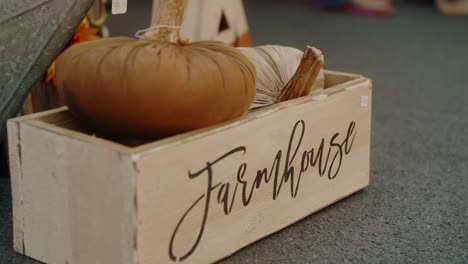 Handmade-wooden-box-with-farmhouse-aesthetic-in-Autumn