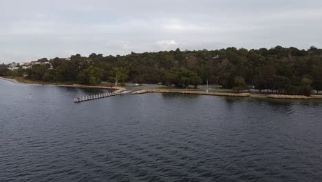 Aerial-View-Towards-Boat-Ramp,-Point-Walter-Reserve,-Perth-Australia