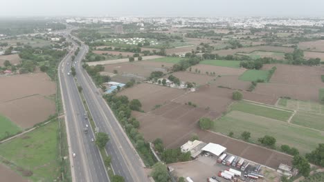Drone-shot-of-indian-highway