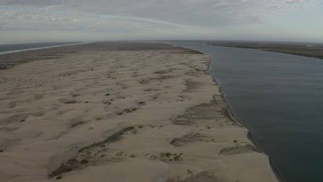 Beautiful-Landscape-of-Sand-Dunes-Beach-on-Baja-California-Sur-Peninsula,-Mexico---Aerial