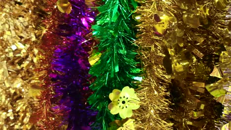 Christmas-decorative-embellishment,-hanging-tinsel-material-of-various-shining-colors