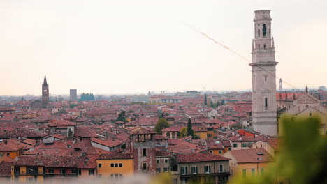 Slow-motion-clip-of-the-panorama-of-Verona,-as-seen-from-San-Pietro-castle