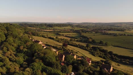 Drone-Pan-of-English-Countryside-in-Summer