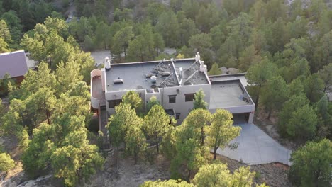 Colorado-Springs-Mountain-Trees-Sunset-Aerial-Drone-Shot-4K
