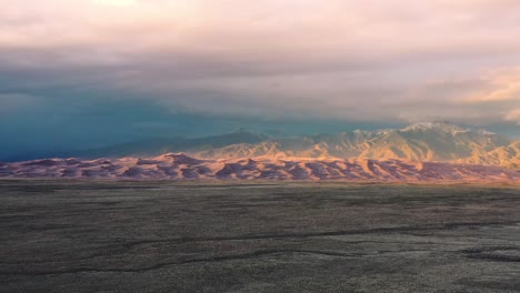 Great-Sand-Dunes,-CO-Sunset-Aerial-Drone-Footage