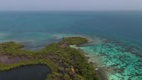 Barrier-Reef-Belize-Caribbean-Cayes-Aerial-Shot-4K