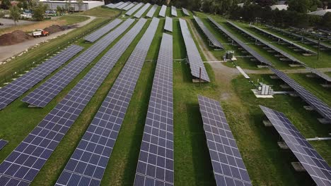 Aerial-view-of-a-row-of-photovoltaic-panels