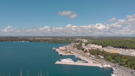 Croatia-Aerial-Footage-of-Beautiful-Coastline---City-Landscape