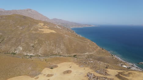 Aerial-panoramic-drone-view-of-the-southern-coast-of-Crete-island