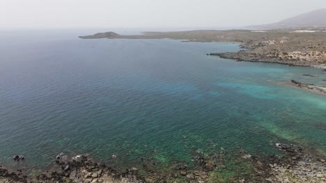 Aerial-view-of-greek-coastline-in-the-Mediterranean-island-of-Crete