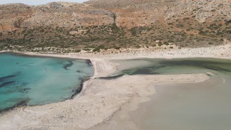 4K-aerial-panoramic-view-of-Balos-beach,-Greece
