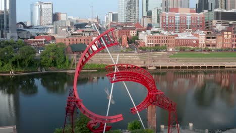 Ghost-Ballet-famous-red-sculpture-at-Cumberland-River-riverfront