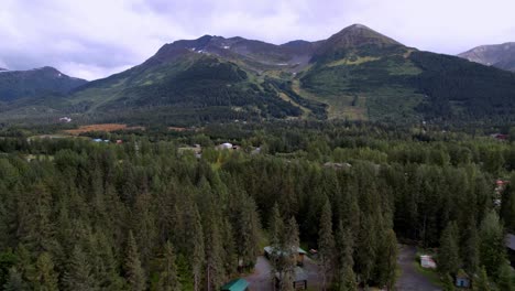 wide-shot-aerial-flying-toward-alyeska-ski-mountain-in-alaska