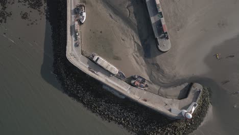 Aerial-Top-View-Of-Dry-Port-In-Balbriggan-Sea-Town-In-Ireland---drone-shot