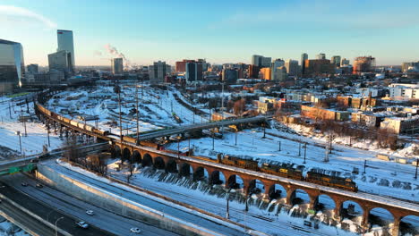 CSX-train-locomotive-engine-pulls-freight-rail-by-30th-Street-Station-in-Philly