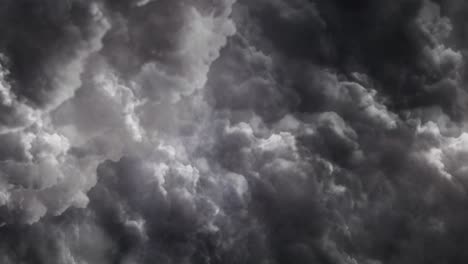 A-thunderstorm-flashed-through-the-dark-clouds-in-the-sky
