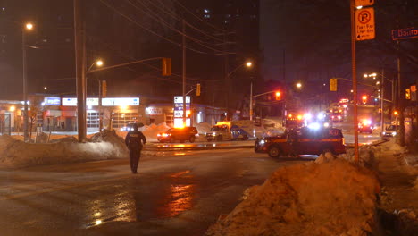 Authorities-on-scene-during-an-Incident-at-Night-in-Toronto-with-Police-and-Ambulance-on-a-cold-winter-day