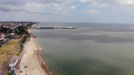 Drone-footage-of-people-enjoying-Clacton-Sea-front
