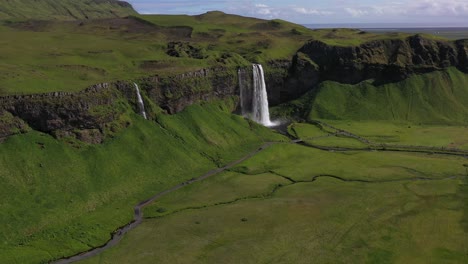 Seljalandsfoss-waterfall-aerial-4K-Drone-Video