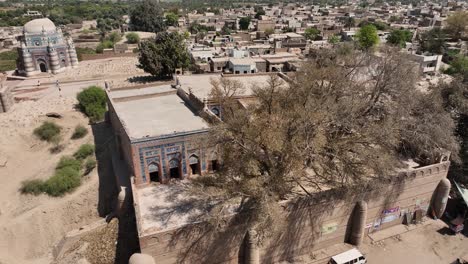 Aerial-View-Of-Jalaluddin-Bukhari-Tomb-and-Mosque-At-Uch-Sharif-In-Pakistan