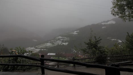 Time-lapse-view-of-foggy-surroundings-of-Caleao,-In-Parque-Natural-de-Redes,-Asturias,-Spain