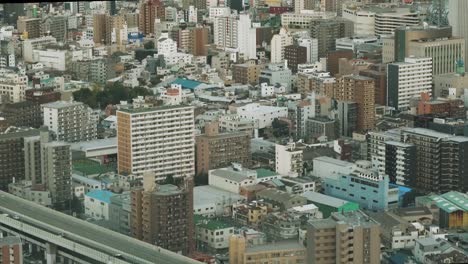 Osaka,-Japan.-Aerial-Shot-Of-Central-Buildings-District
