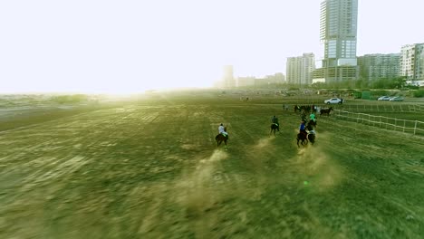 Polo-Players-running-in-slow-motion-Aerial-Shot