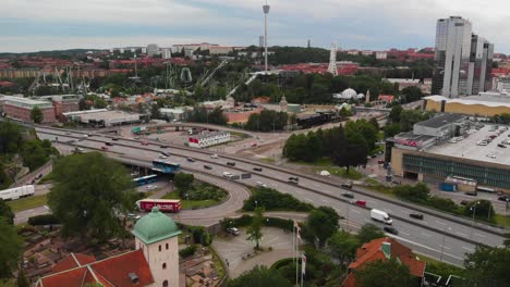 Luftaufnahmen-über-Lunden,-Göteborg,-Schweden