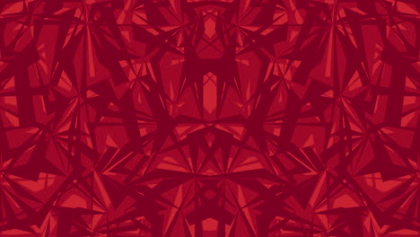 Simetría-Abstracta-Roja-Rubí,-Patrón-Geométrico-Bucle-Animación-De-Fondo