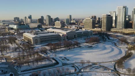 Luftbild-Von-Chicagos-Field-Museum-An-Einem-Sonnigen-Wintertag