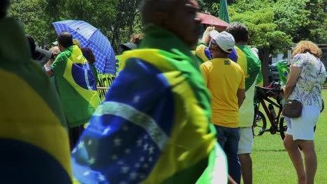 Manifestación-Pública-Por-El-Presidente-Jair-Bolsonaro-Por-Multitud-Derechista-Apoyando-Su-Régimen-Militar