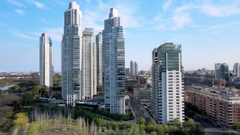 Aerial-push-in-of-skyscrapers-at-Puerto-Madero-in-Buenos-Aires