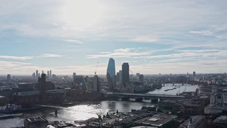 Rising-drone-shot-from-city-of-London-towards-Blackfriars-on-a-sunny-London-day