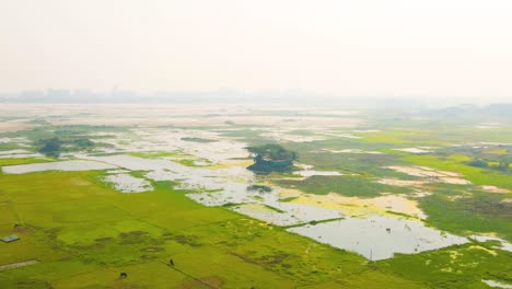 Panorama-De-La-Estructura-De-Una-Casa-En-Un-Paisaje-Verde-En-Bangladesh