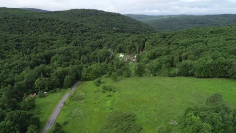 A-long-distance-beautiful-view-of-the-Catskill-Mountains-in-upstate-New-York-near-Walton