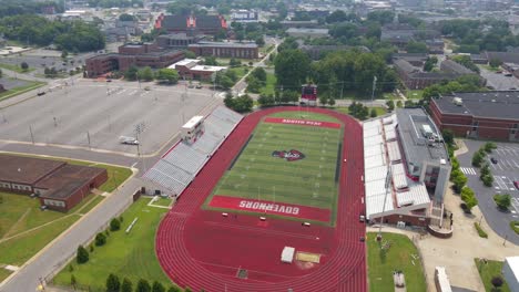 Fast-aerial-orbit-of-Austin-Peay-football-stadium