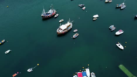 Birds-Eye-View-Boats-In-Mevagissey-Harbour-Sea-Port-Aerial-View